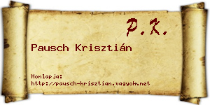 Pausch Krisztián névjegykártya